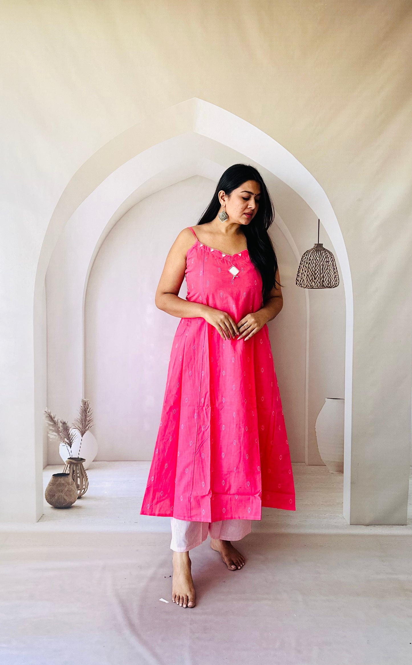 Pink cotton harmony kurti