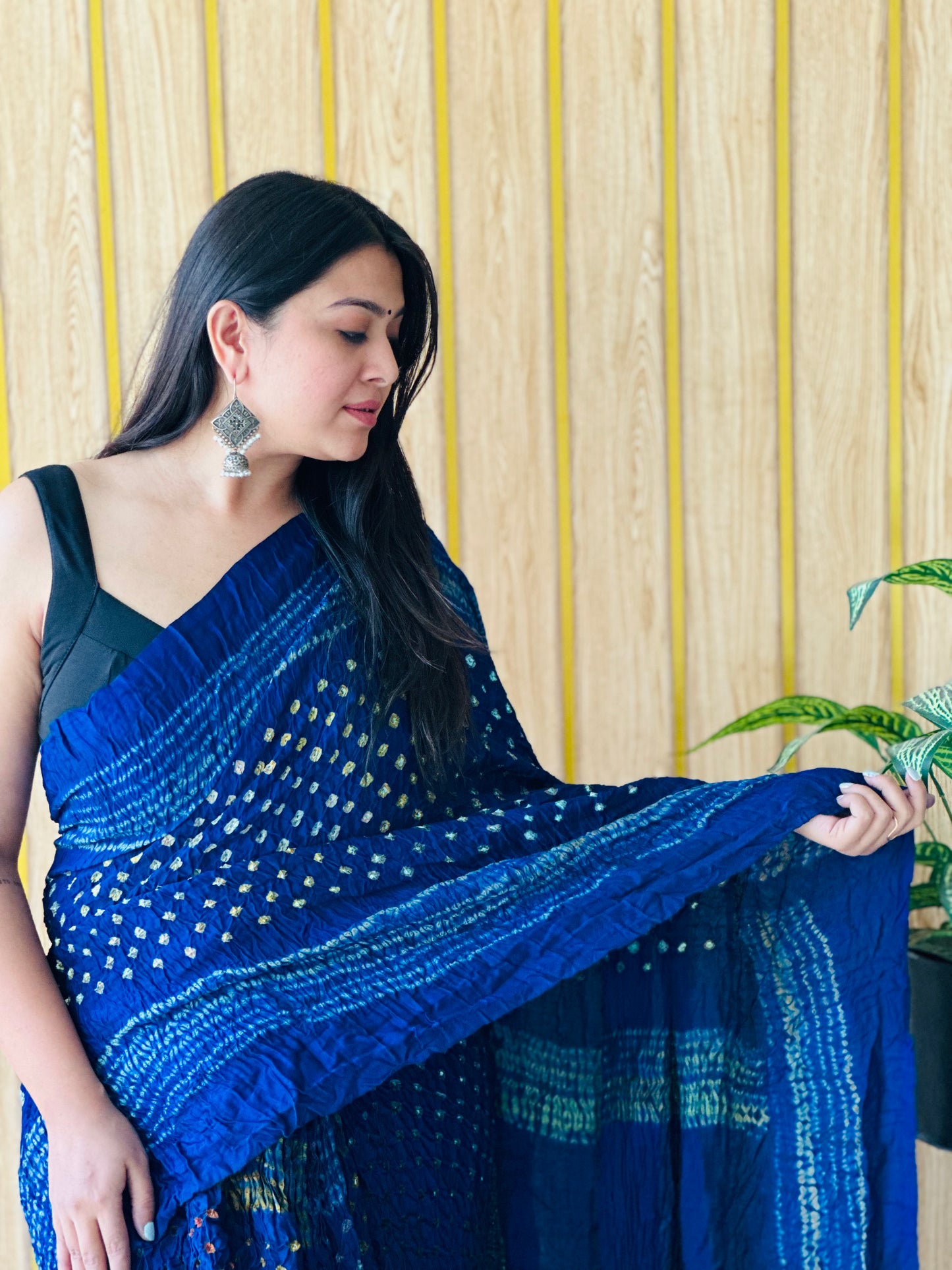 Shibori with multi colour motif Bandhej