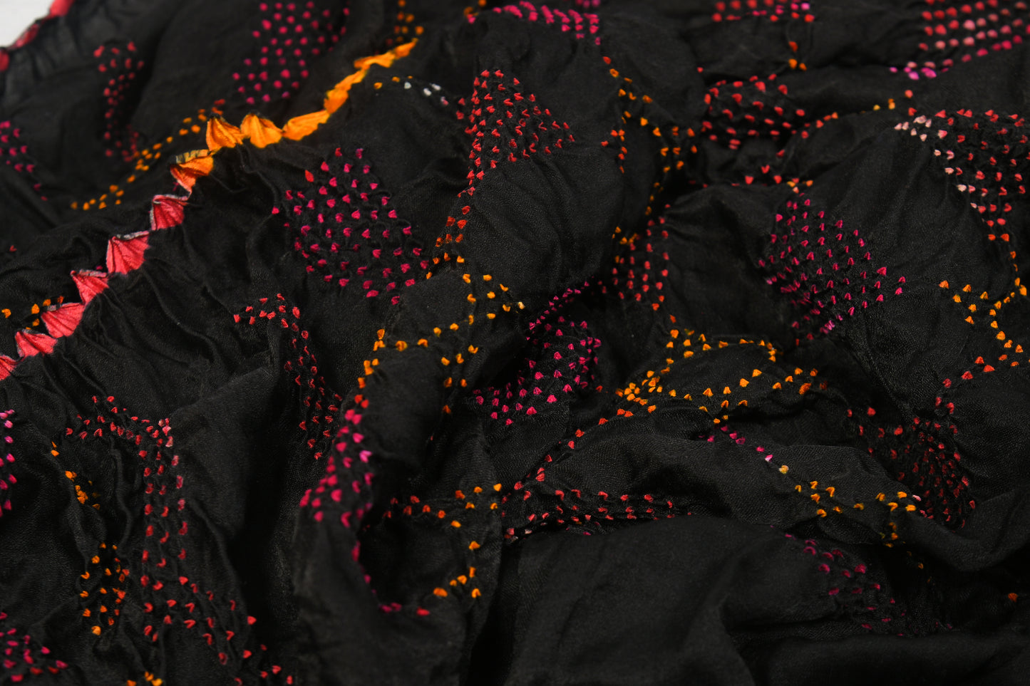 Black star triangle multi rai Bandhej Dupatta