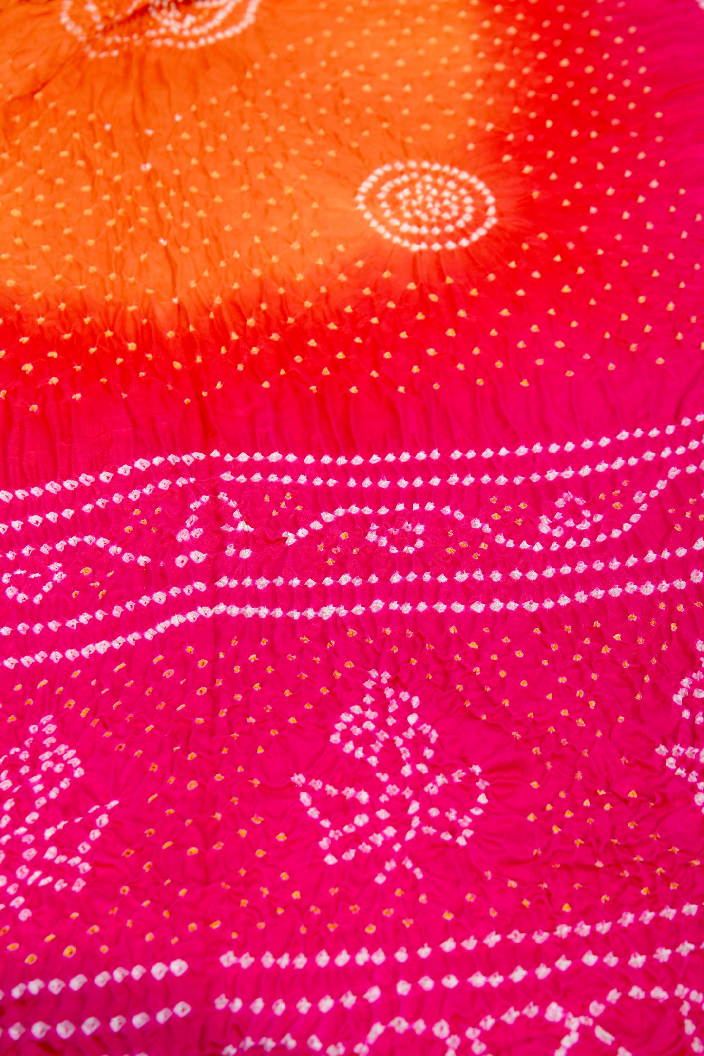 Pink and Orange Rai Bandhej Dupatta