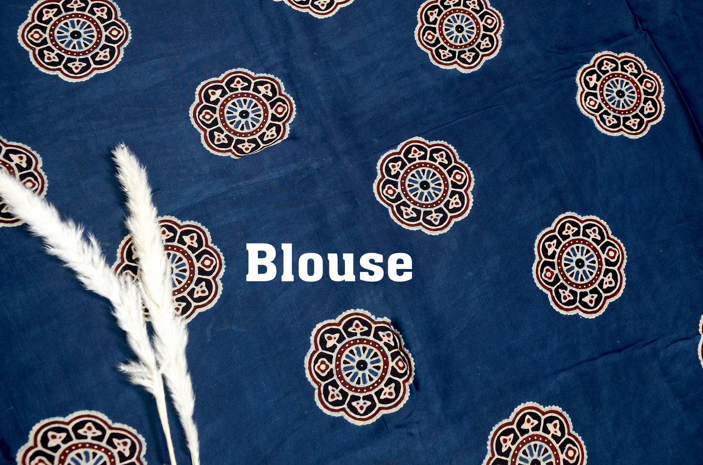 Sands of tradition Indigo Ajarakh block print saree