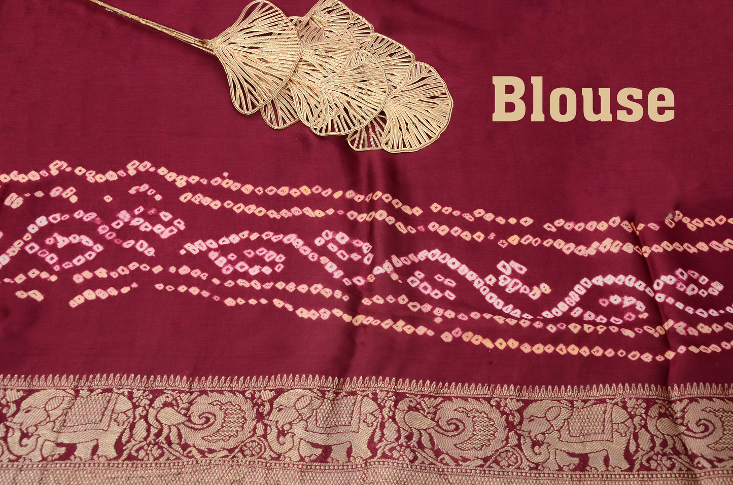 Enchanting Weaves Wine bandhani saree