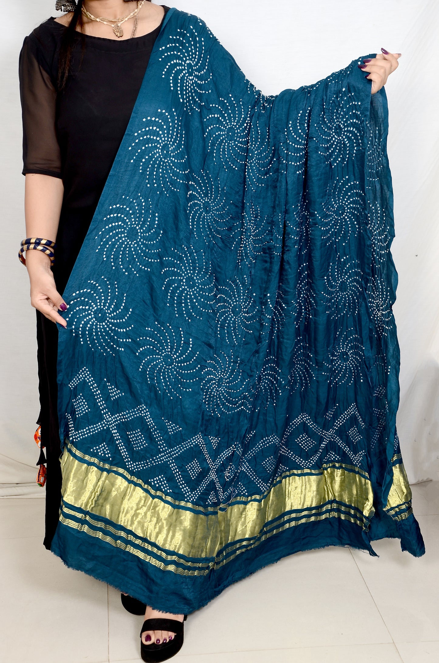 Indigo Rai Bandhej Dupatta