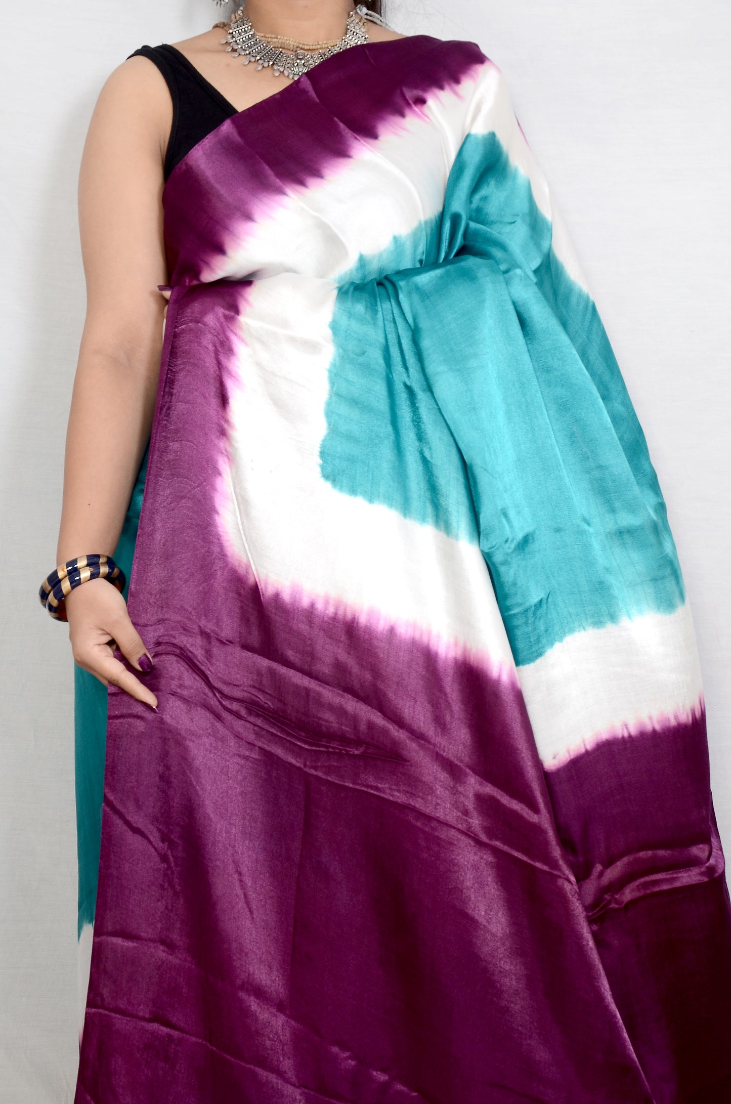 Timeless Cascade Purple and Rama modal saree
