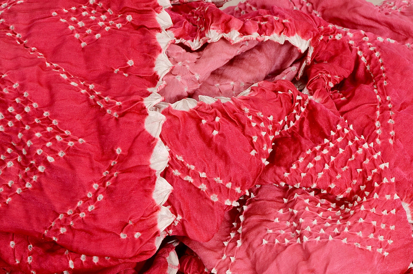 shaded pink peach rai bandhej dupatta