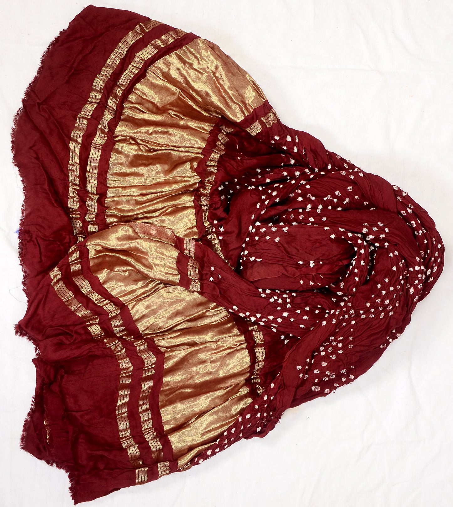 Star pattern maron modal silk dupatta