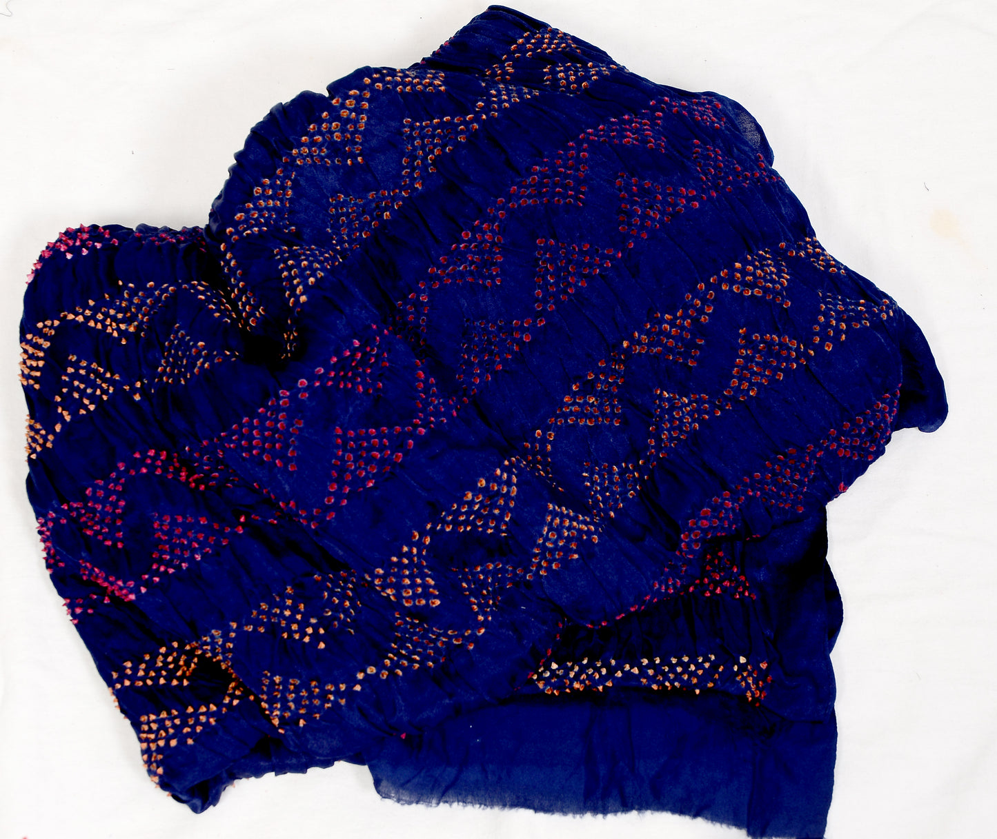 Navy blue multi colour rai bandhej dupatta