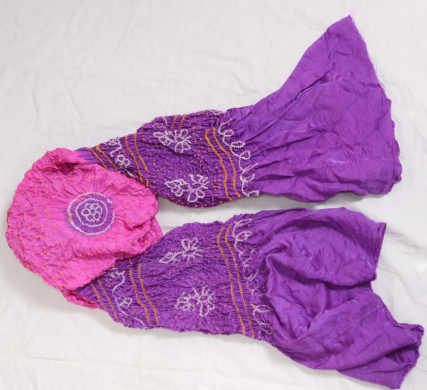 Purple and Pink rai bandhej dupatta