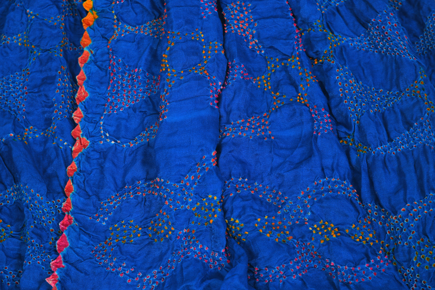Royal blue rai bandhej Dupatta