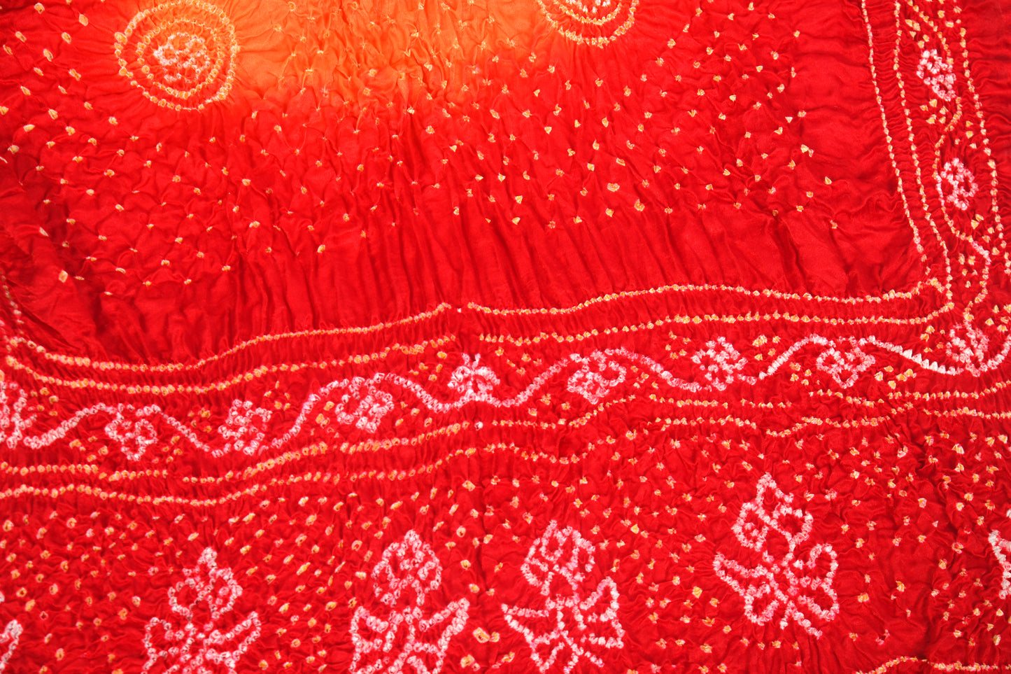 Red and Orange rai bandhej dupatta