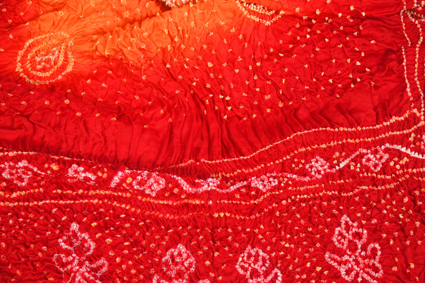 Red and Orange rai bandhej dupatta