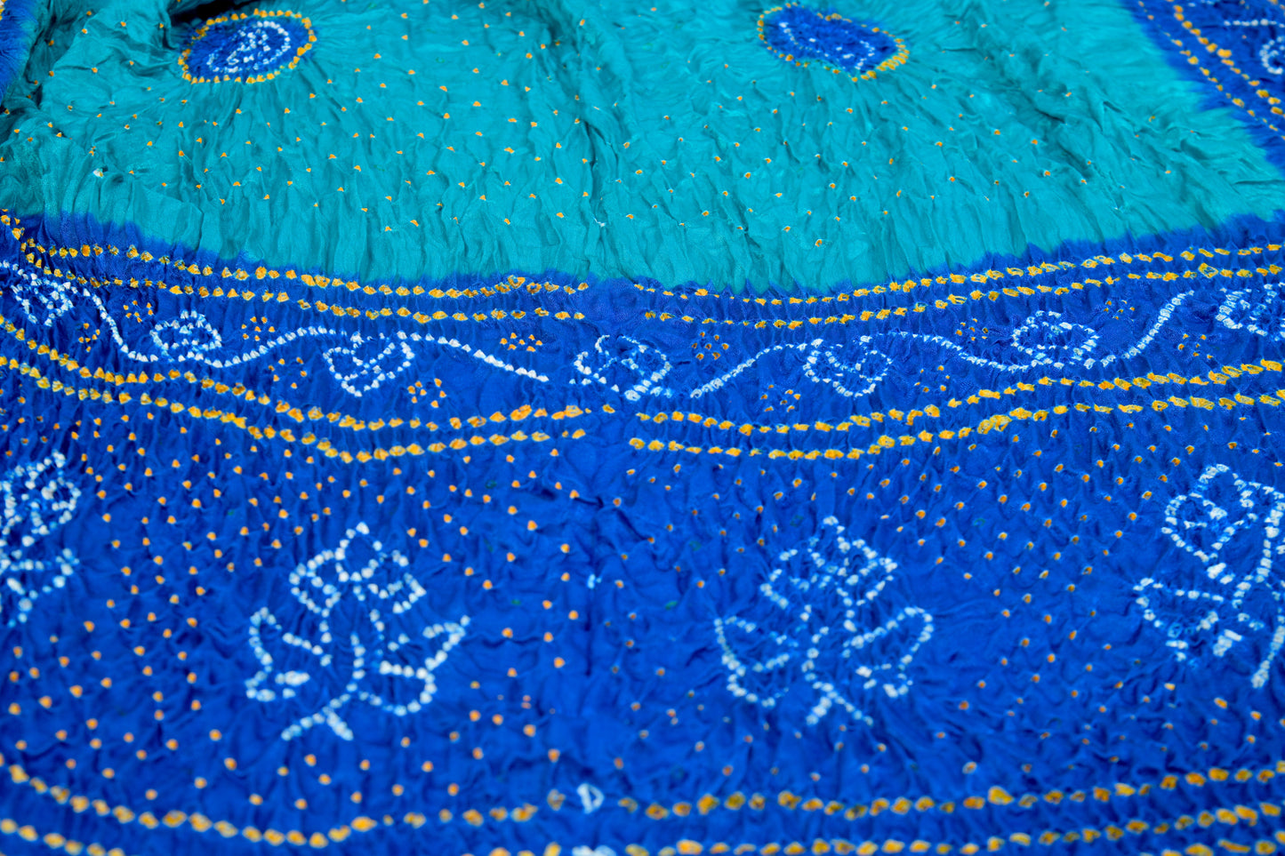 Blue and Sky Blue Rai Bandhej Dupatta