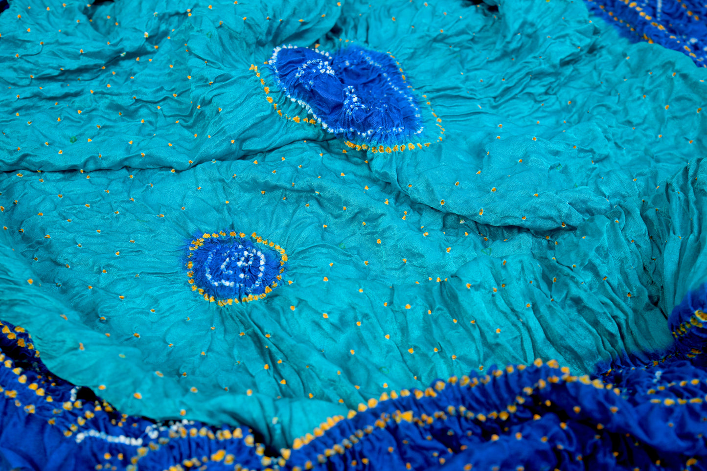 Blue and Sky Blue Rai Bandhej Dupatta