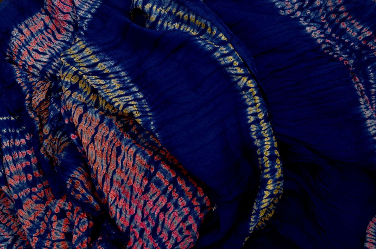 Multicolor Shibori Modal Silk Dupatta – Hand Dyed & Lightweight