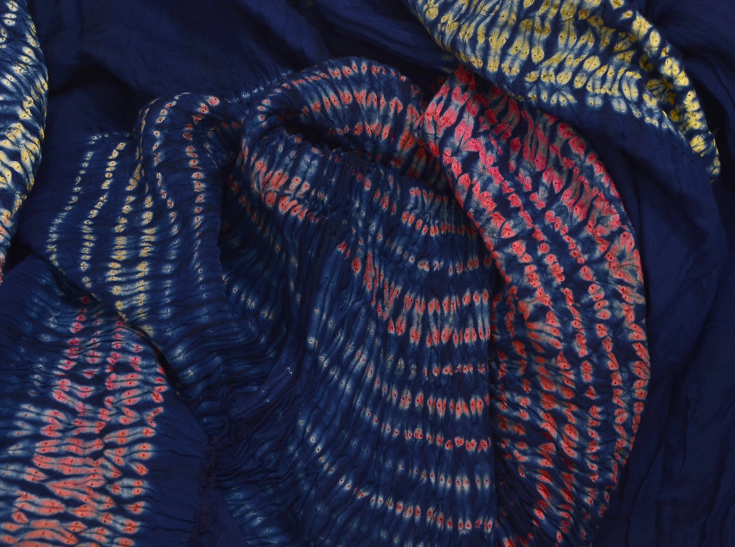 Multicolor Shibori Modal Silk Dupatta – Hand Dyed & Lightweight