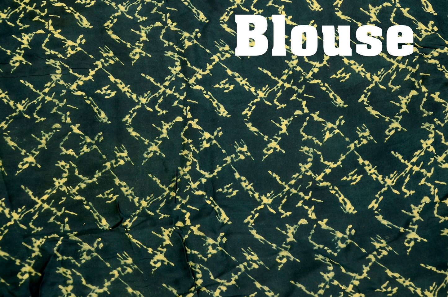 "Circle of Grace – Green Ajrakh Hand Block Print Saree in Modal Silk"