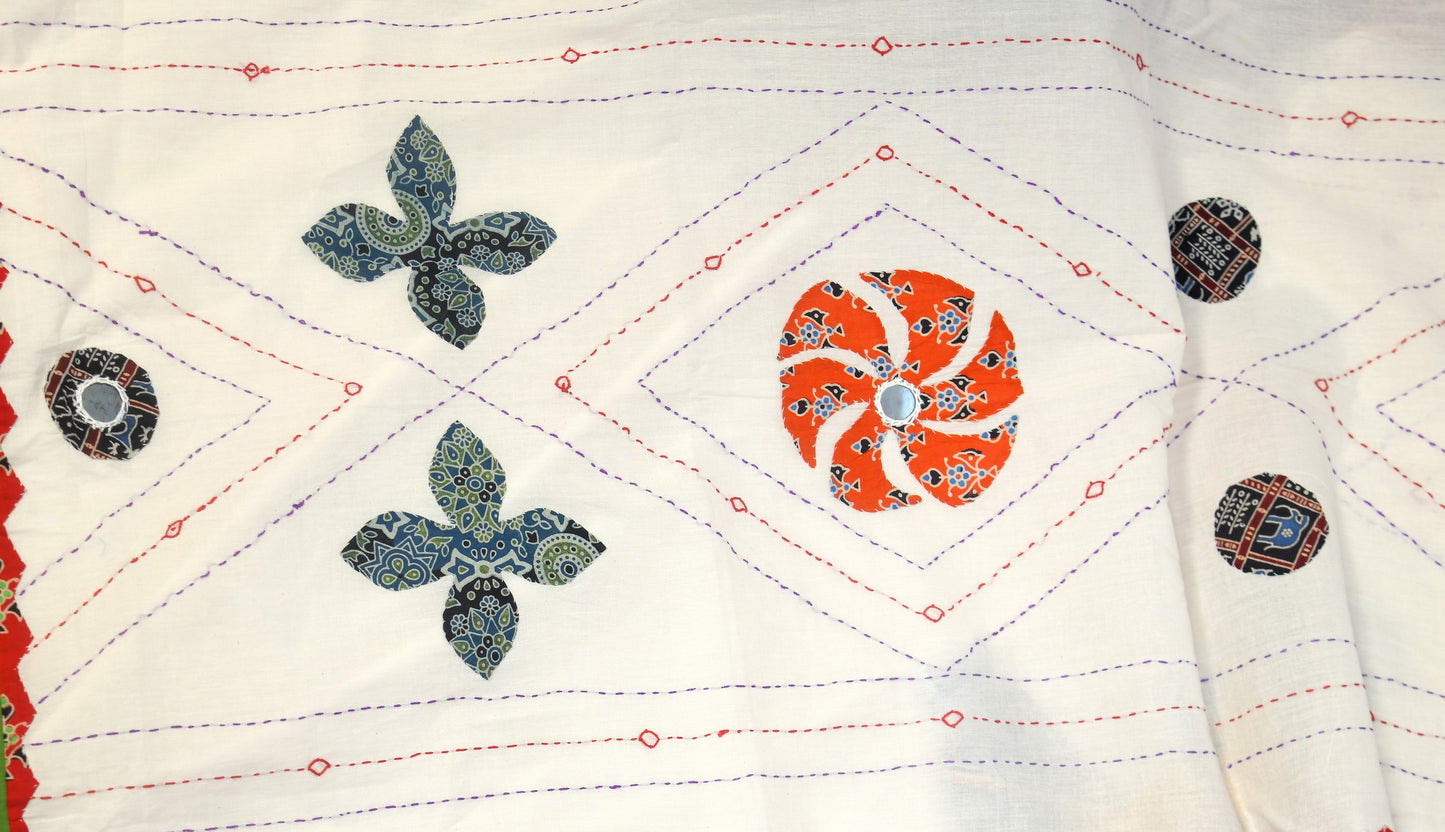 Earthy touch Ajarakh Multi patch cotton dupatta