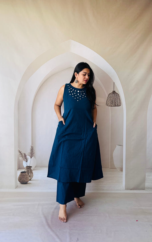 Navy Blue pure charm kurti