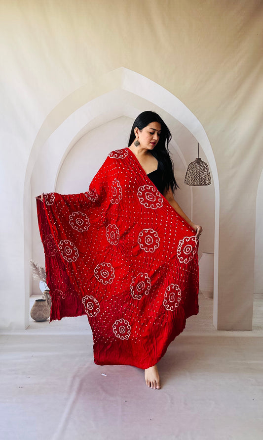 Cloud Pattern Red Modal Dupatt