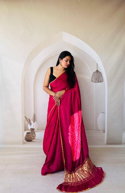 Signature Charm Dark Move pink Saree