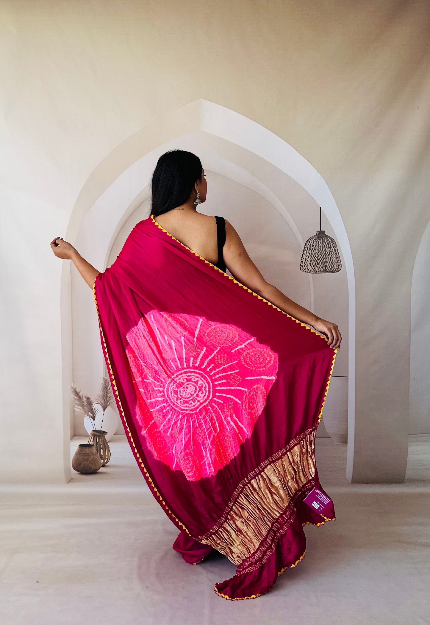 Signature Charm Dark Move pink Saree