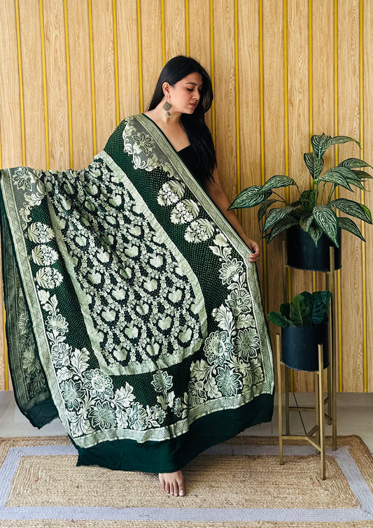 Handloom harmony bottle green dupatta