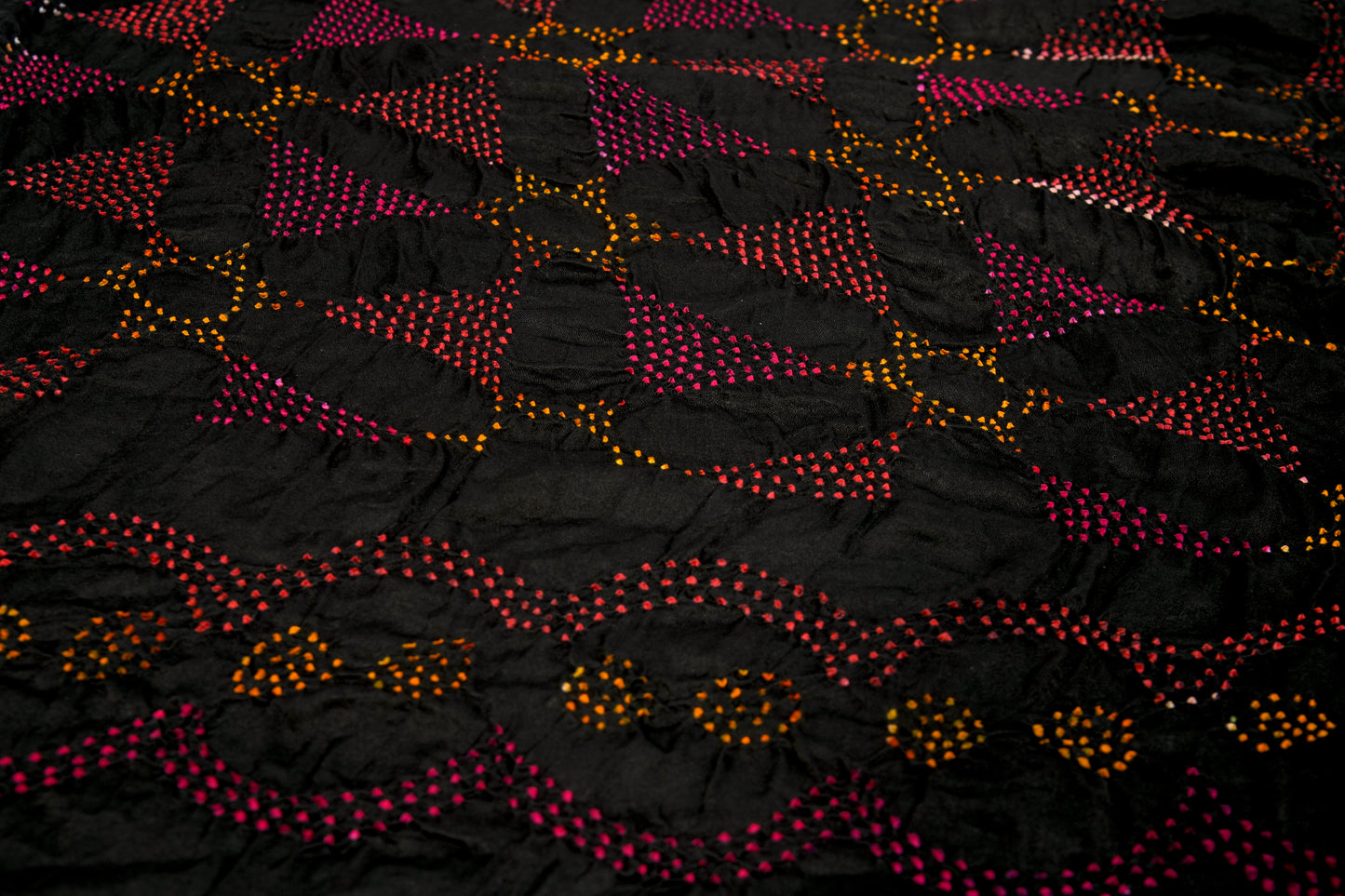 Black star triangle multi rai Bandhej Dupatta