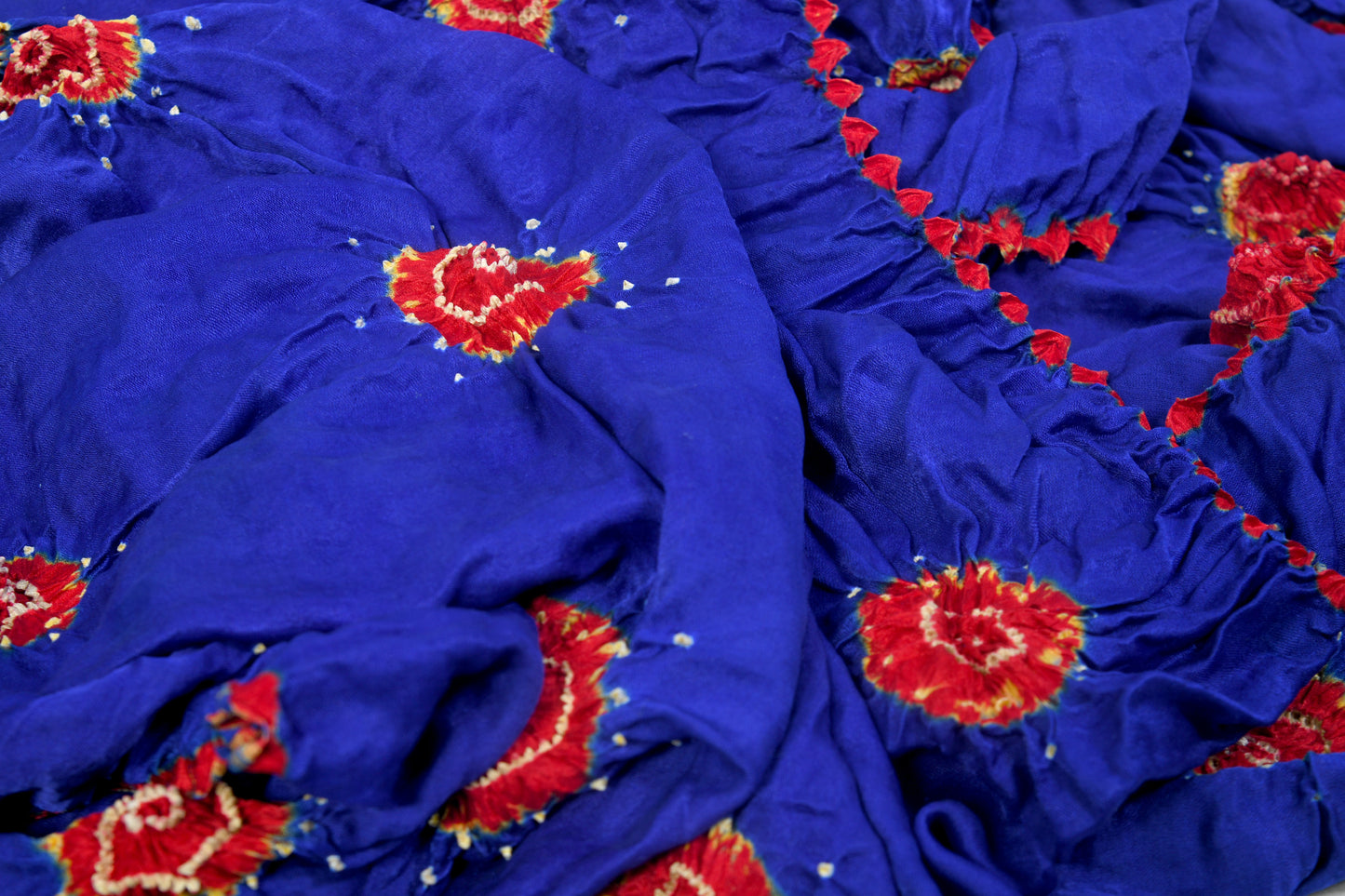 Royal blue with red gulti rai bandhej dupatta