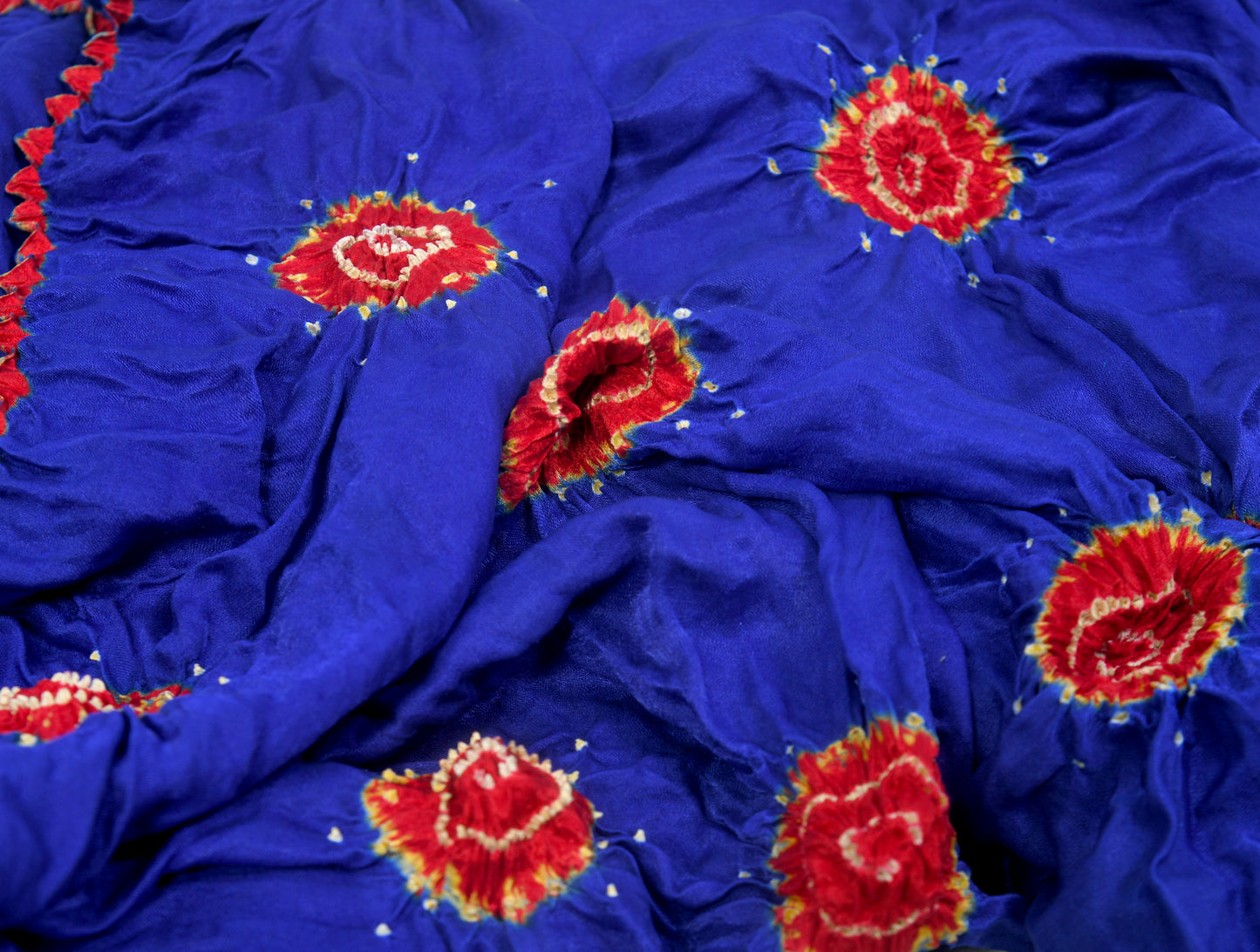 Royal blue with red gulti rai bandhej dupatta