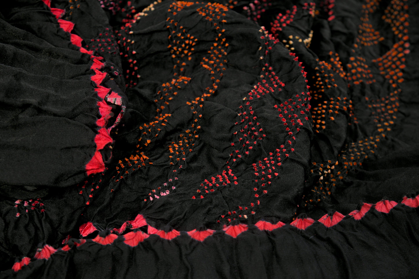 Black multi rai bandhej Dupatta