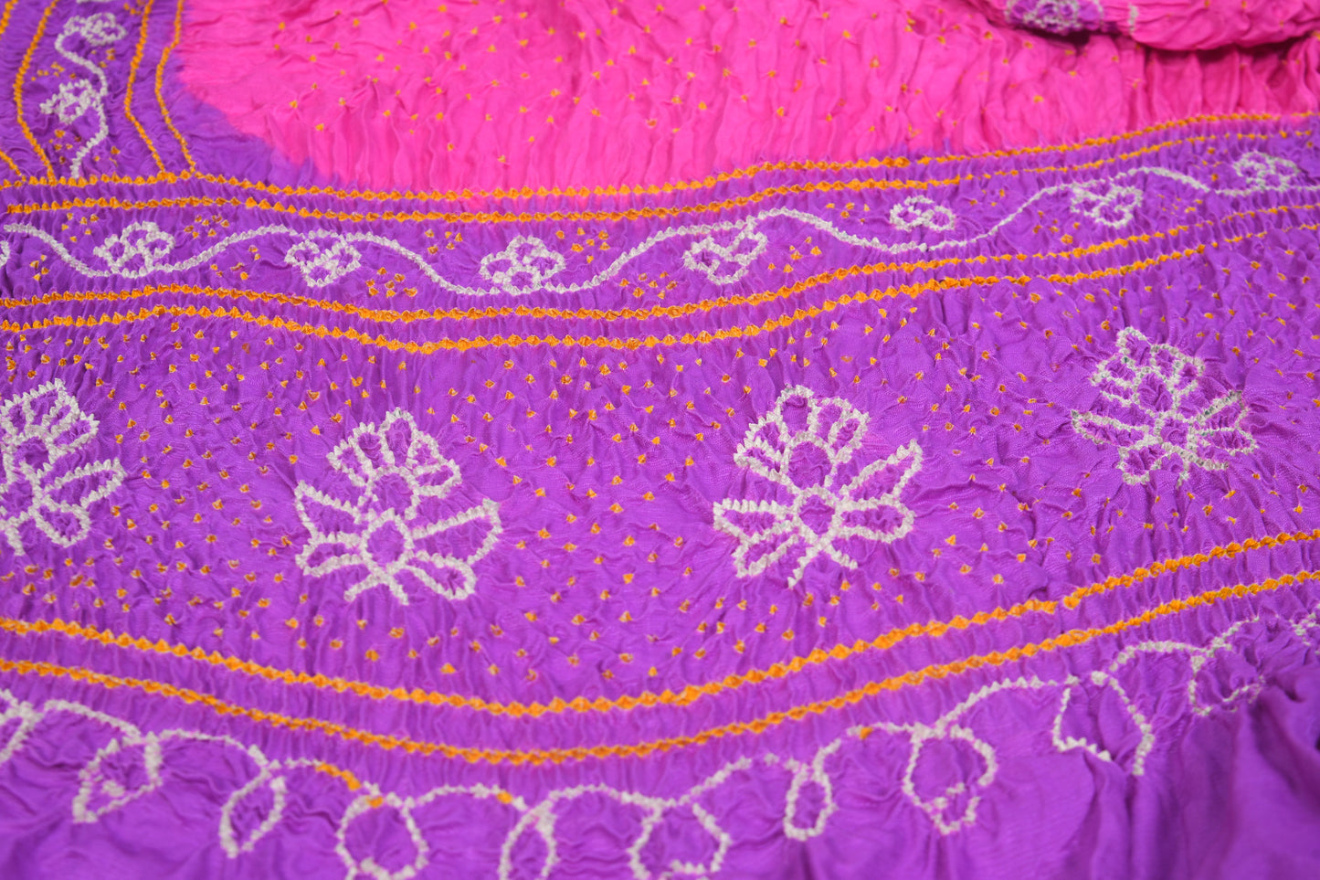 Purple and Pink rai bandhej dupatta