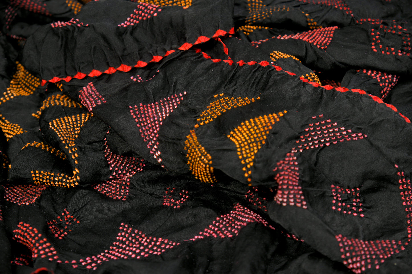 Premium black multi bandhej rai bandhej Dupatta