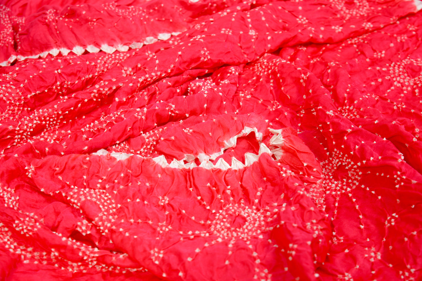Bright Peach rai bandhej Dupatta