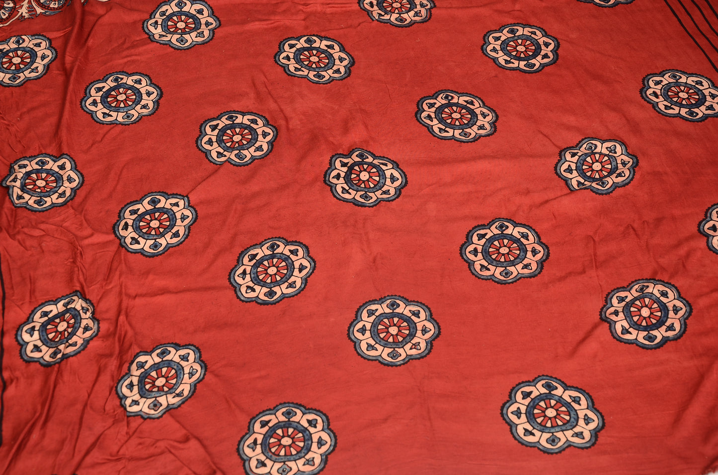 Nomadic beauty Marun Ajarakh block print saree