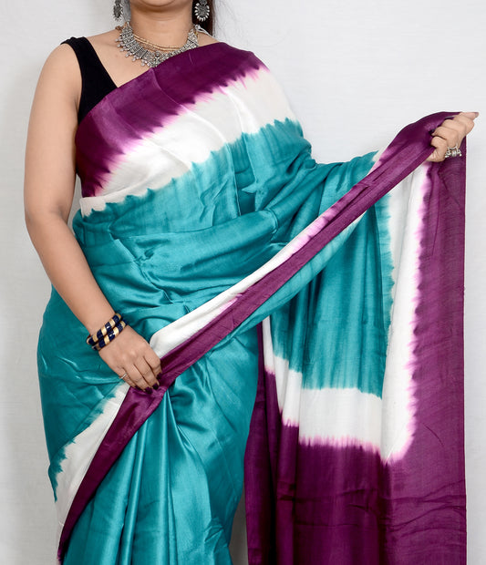 Timeless Cascade Purple and Rama modal saree