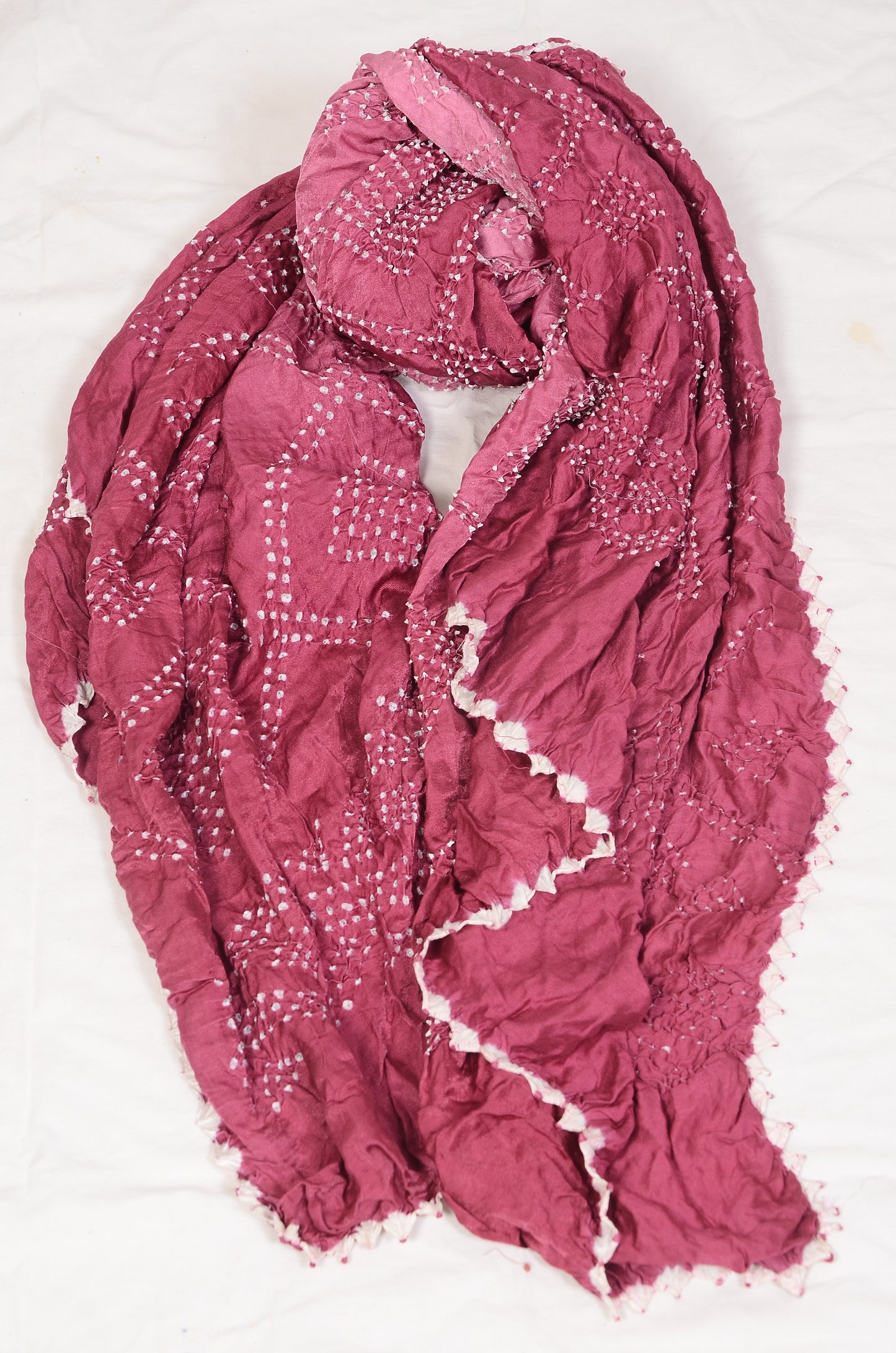 Dark and Light Pink Rai Bandhej Dupatta