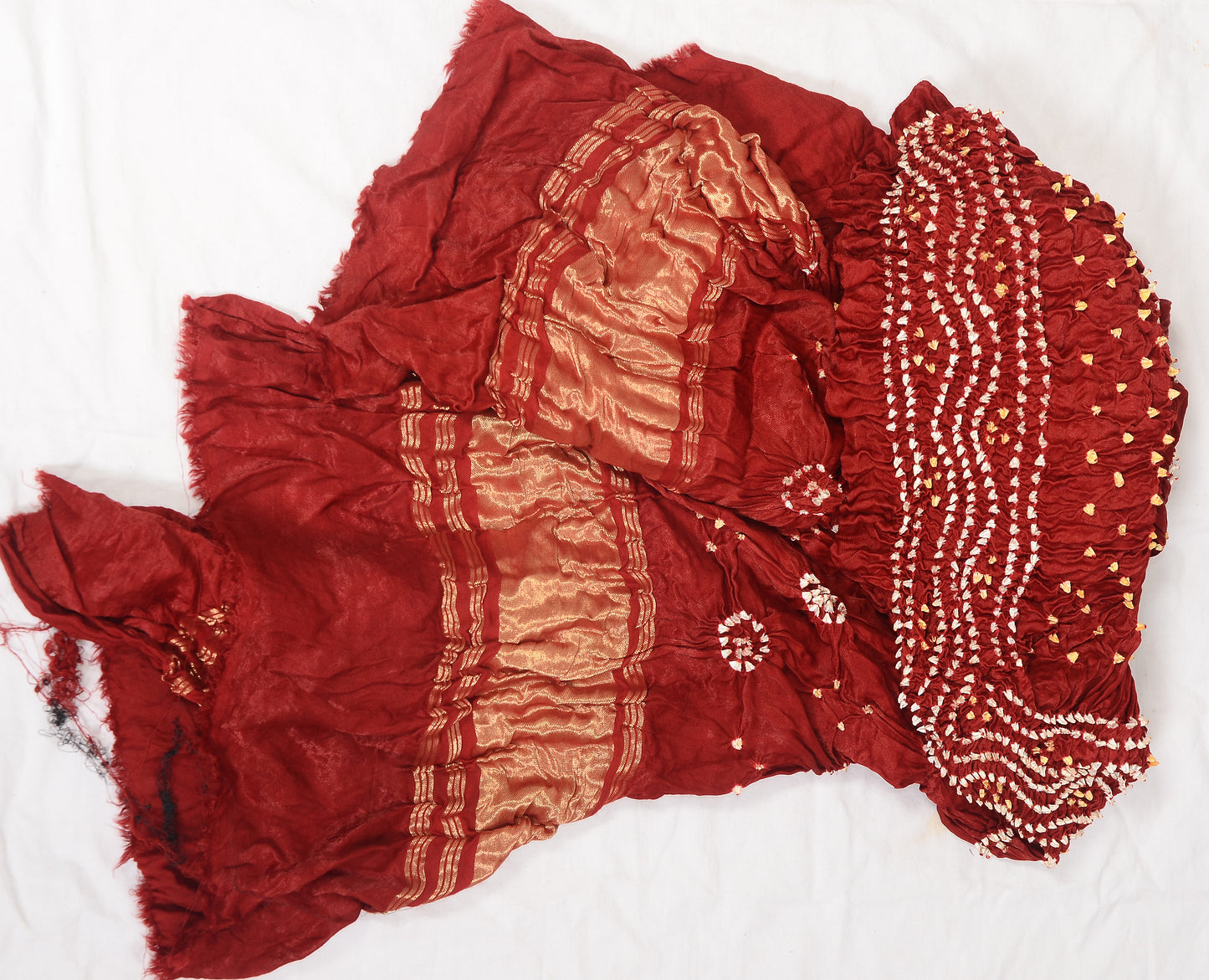 Chaandrakha pattern red modal silk dupatta