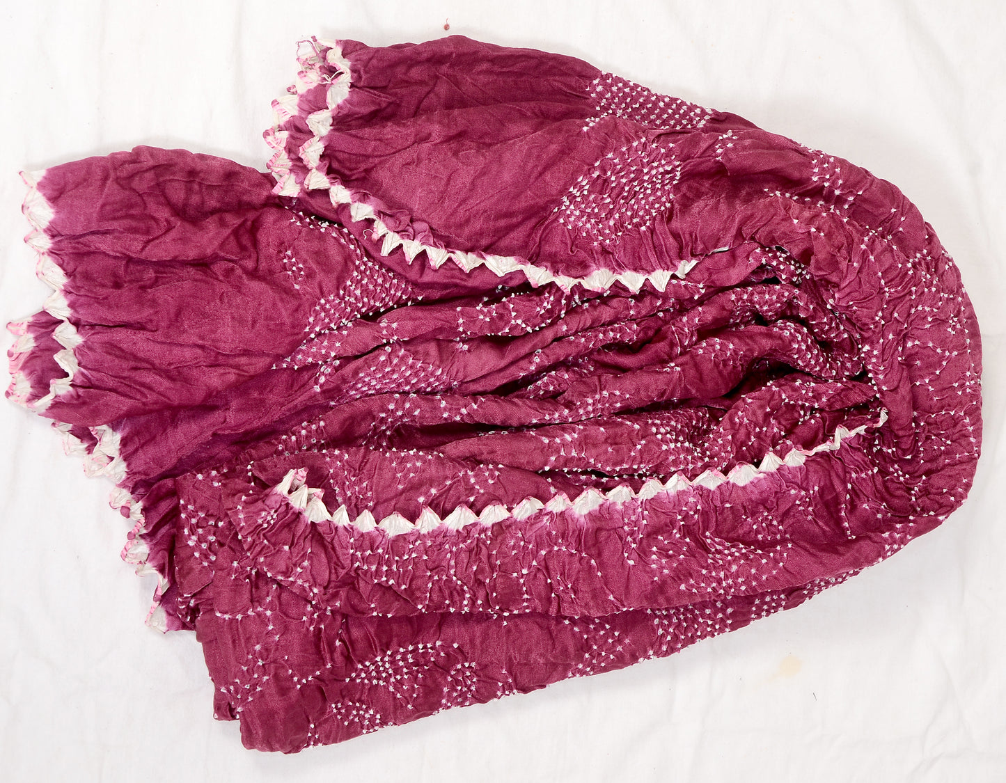 dark magenta rai bandhej dupatta