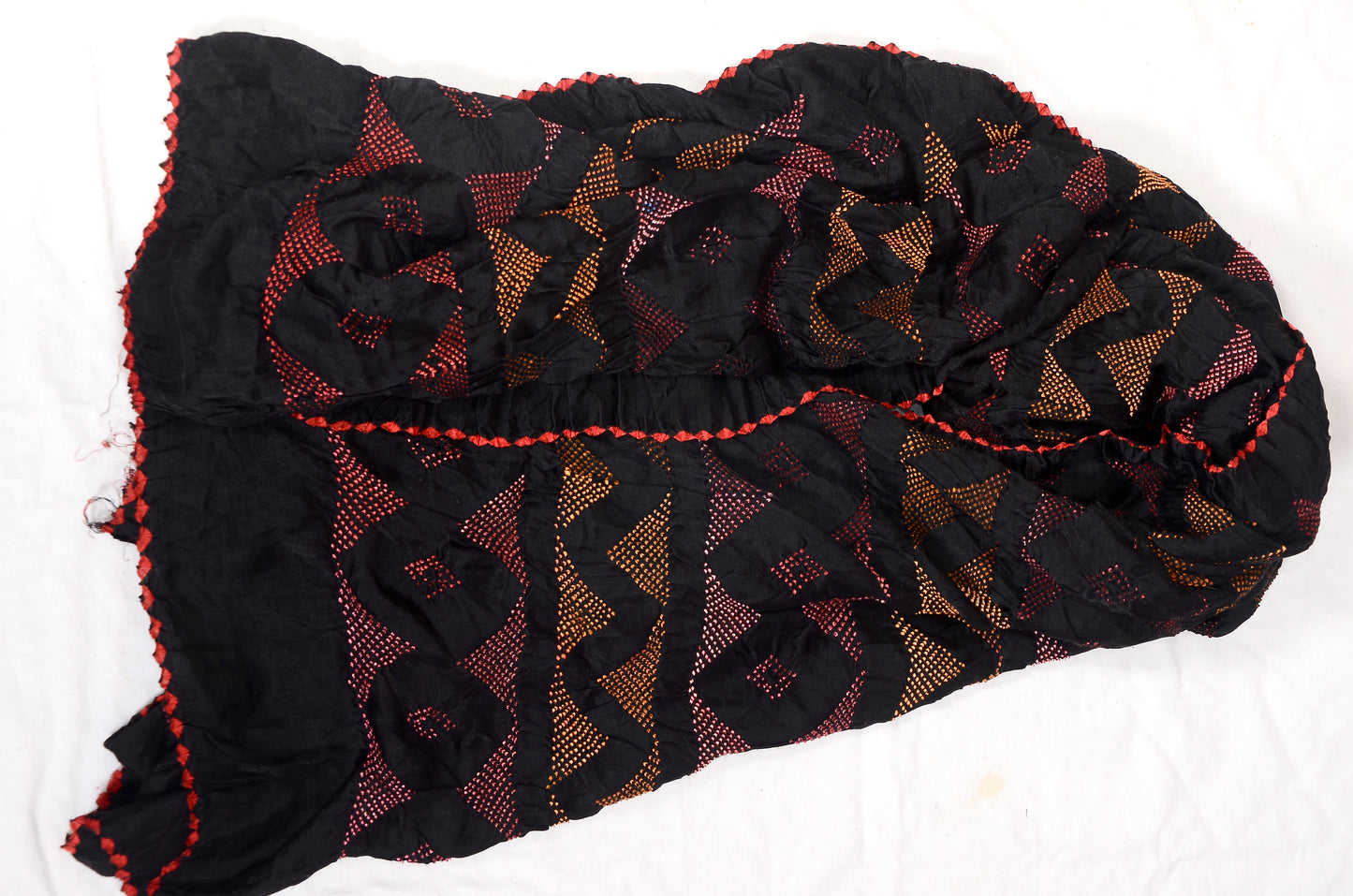 Premium black multi bandhej rai bandhej Dupatta