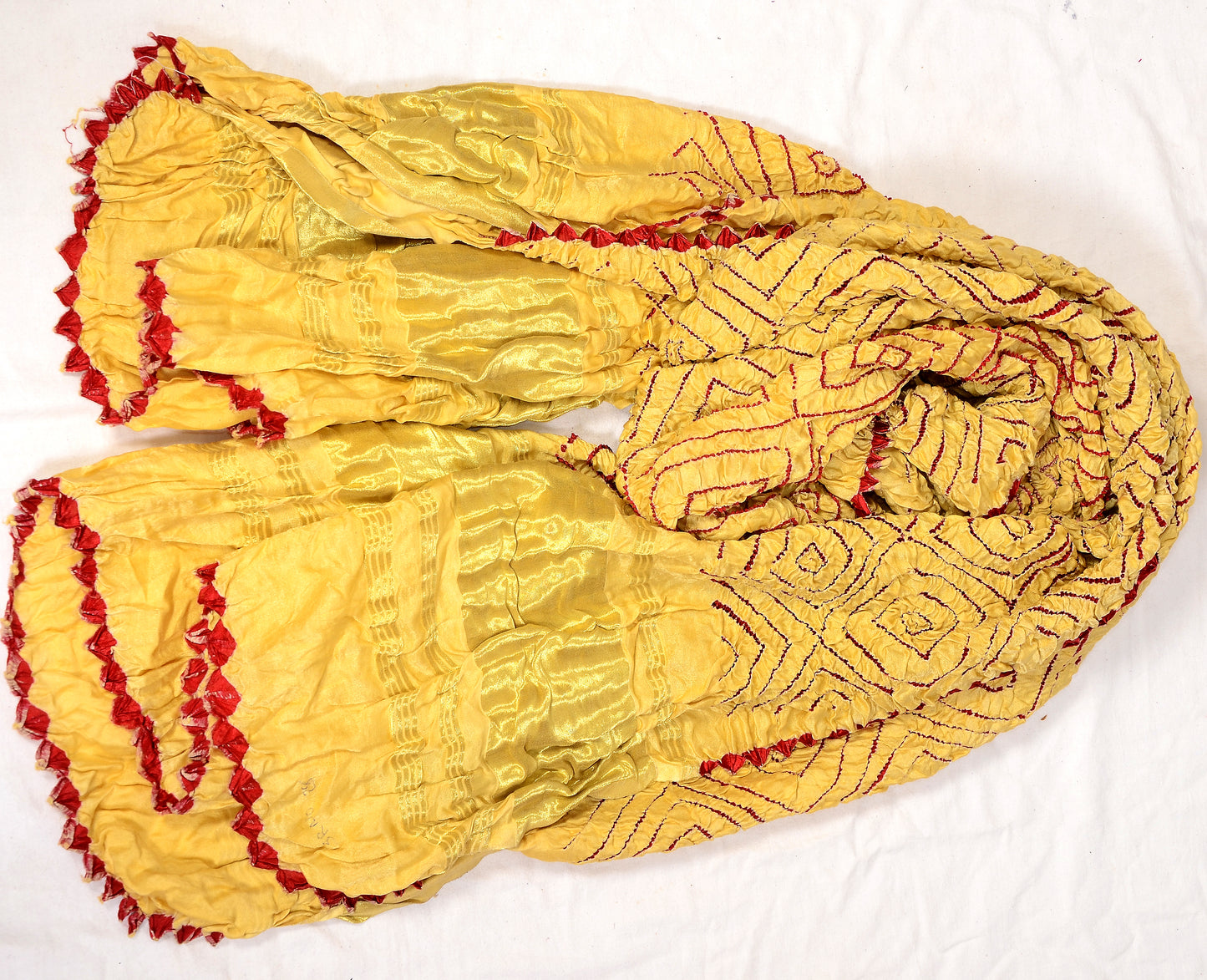 Lemon yellow rai bandhej bandhani dupatta