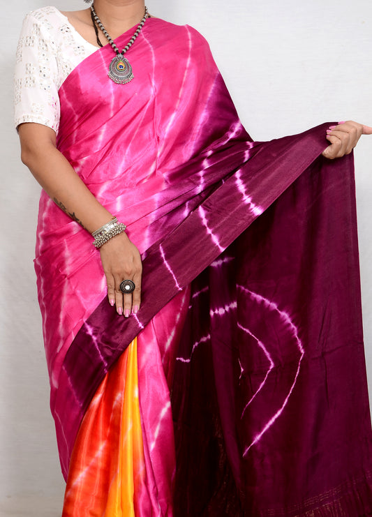 Multi colour laheriya saree