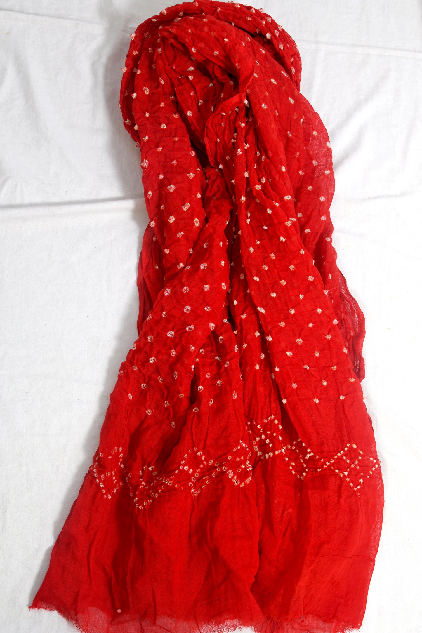 Red Mal Cotton Bandhani Dupatta