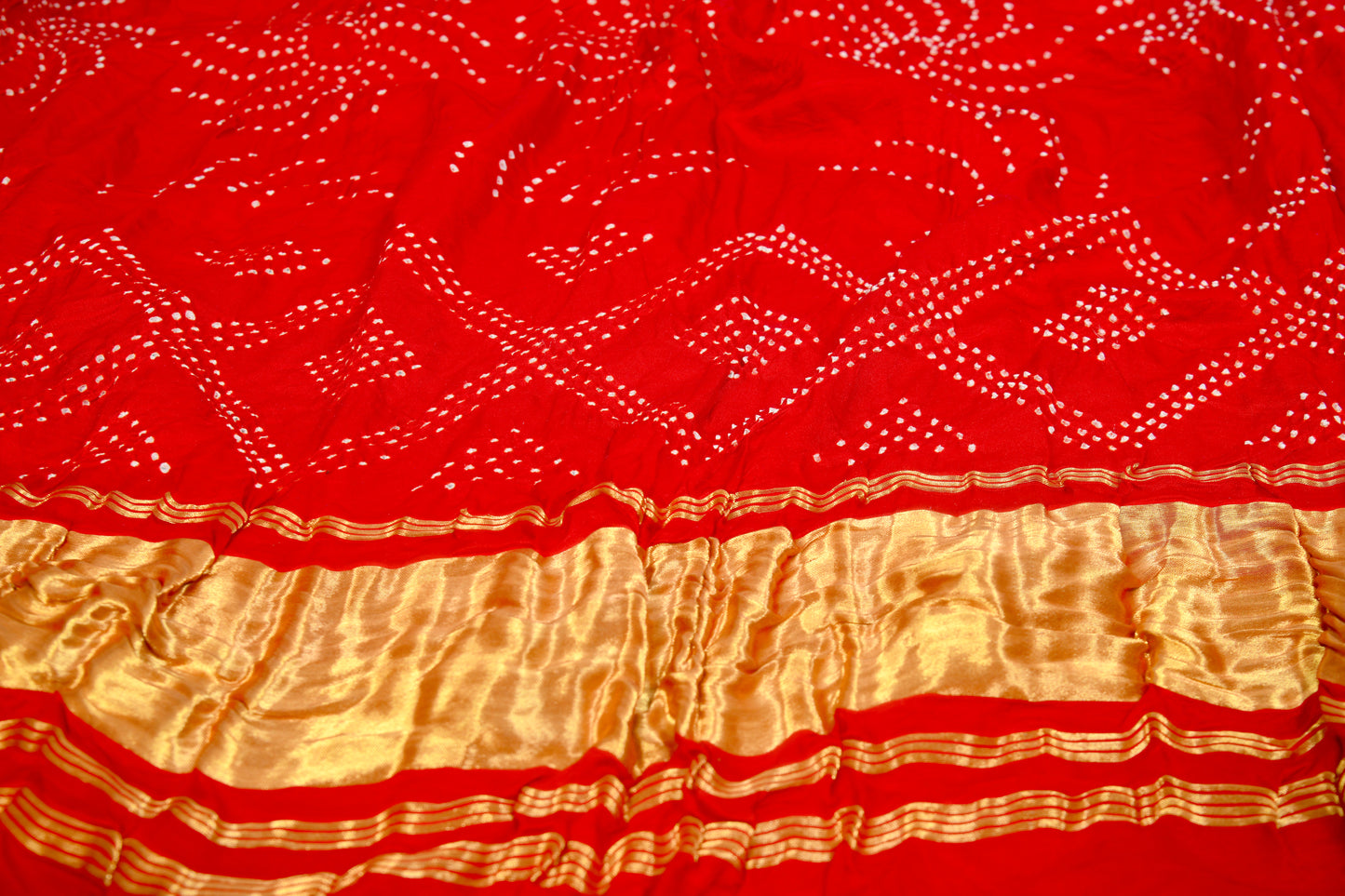 Hot Red Circle rai bandhej Dupatta