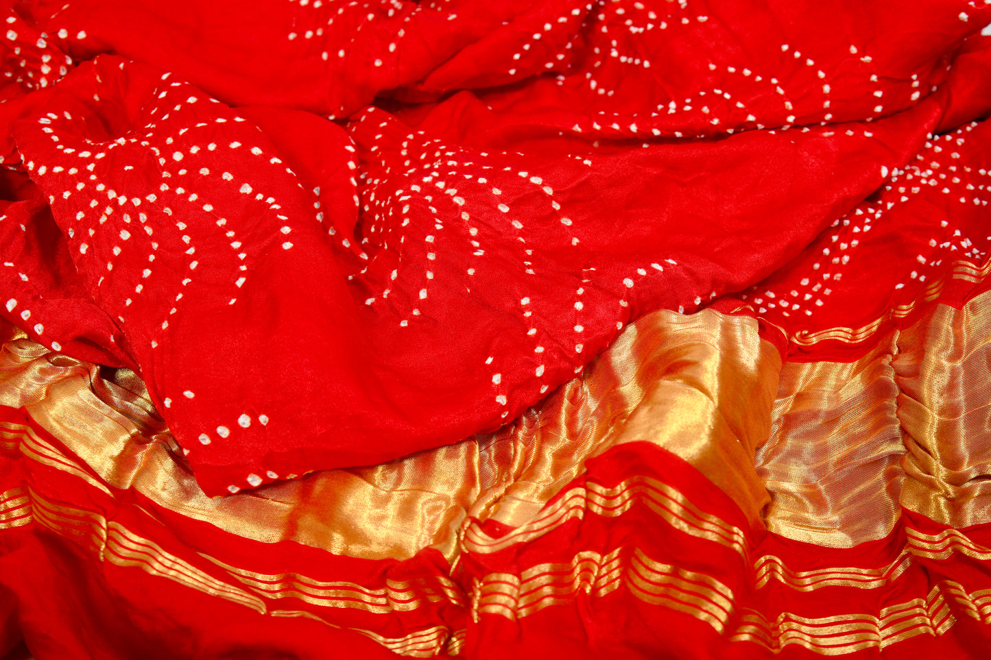 Hot Red Circle rai bandhej Dupatta