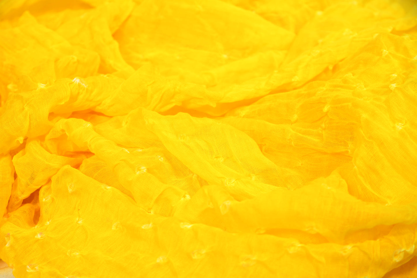 Yellow Mal Cotton Bandhani Dupatta