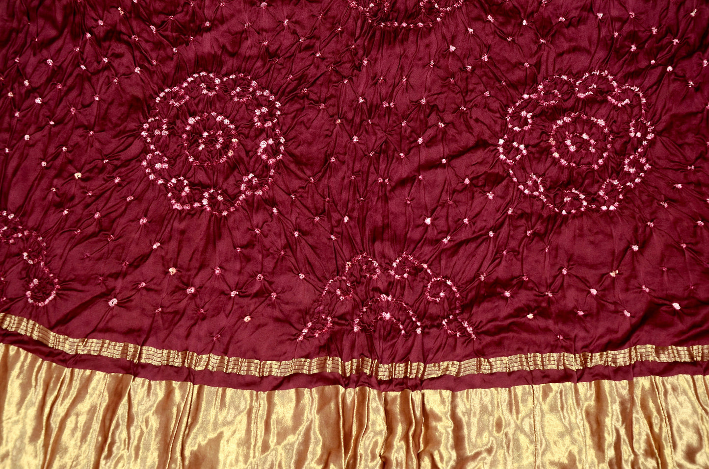 "Wine Whispers: Cloud Tie-Dye Modal Silk Bandhani Dupatta"