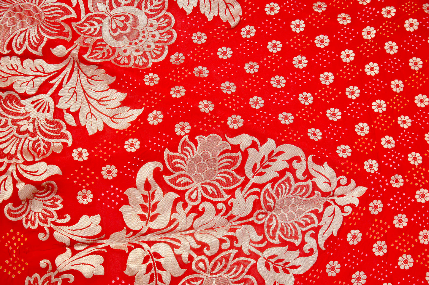 “Rakt – The Royal Red Khaddi Georgette Handloom Bandhani Dupatta”