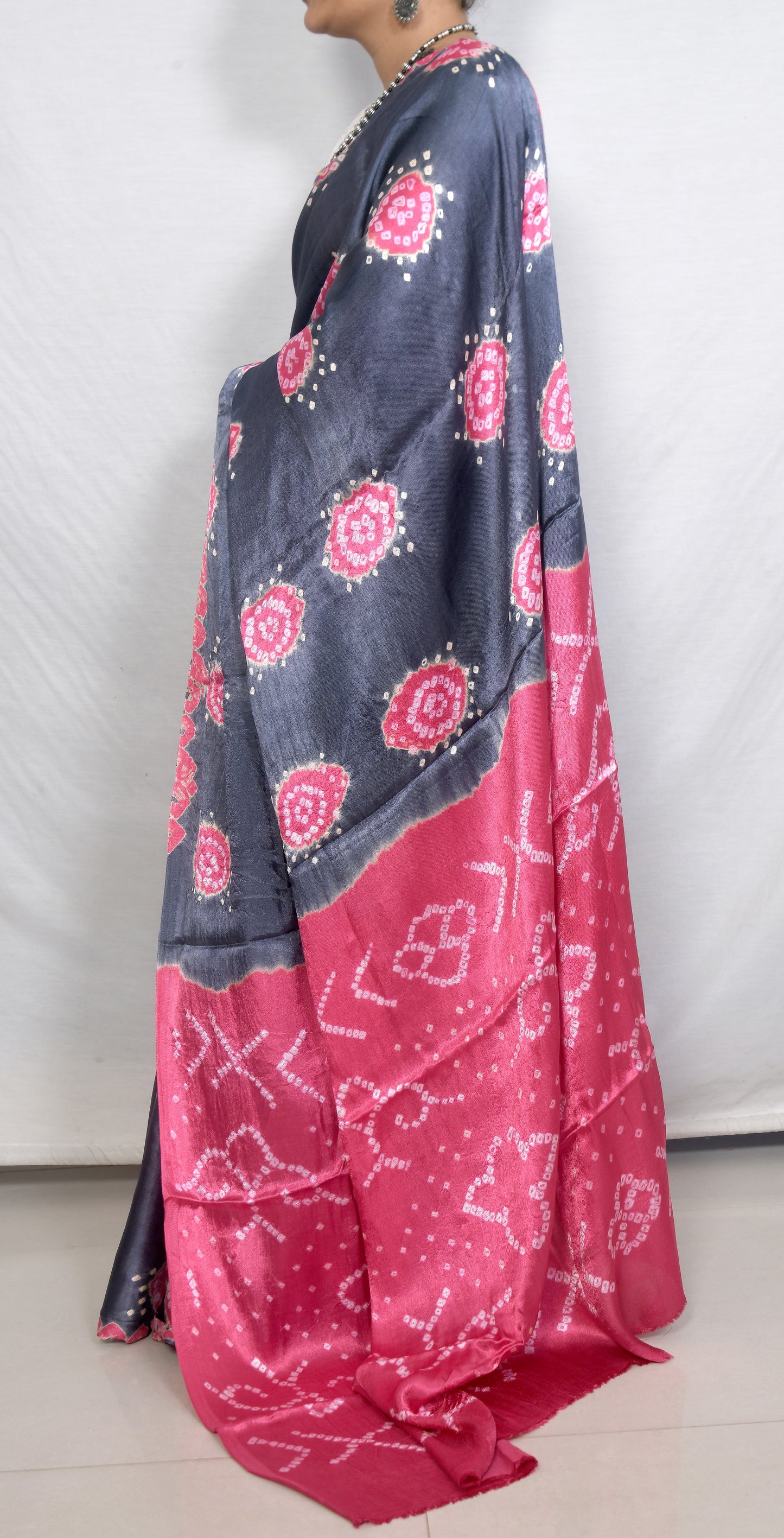 "Premium Modal Silk Gulti Bandhani Saree – Vibrant & Timeless"