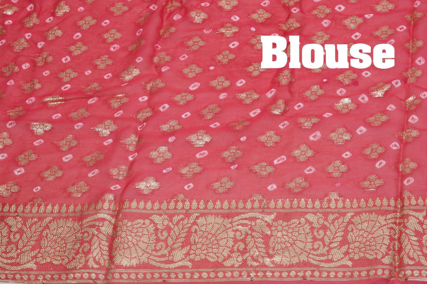 Bridal Zari Bandhani Saree in Vegan Georgette