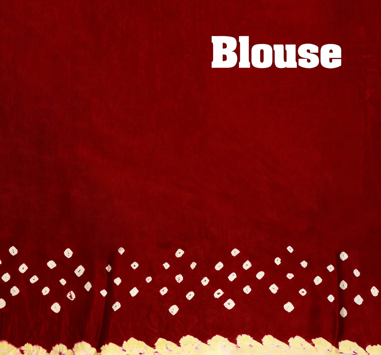 "Red Circle Design Modal Silk Bandhani Saree with Edging – Handcrafted Elegance"